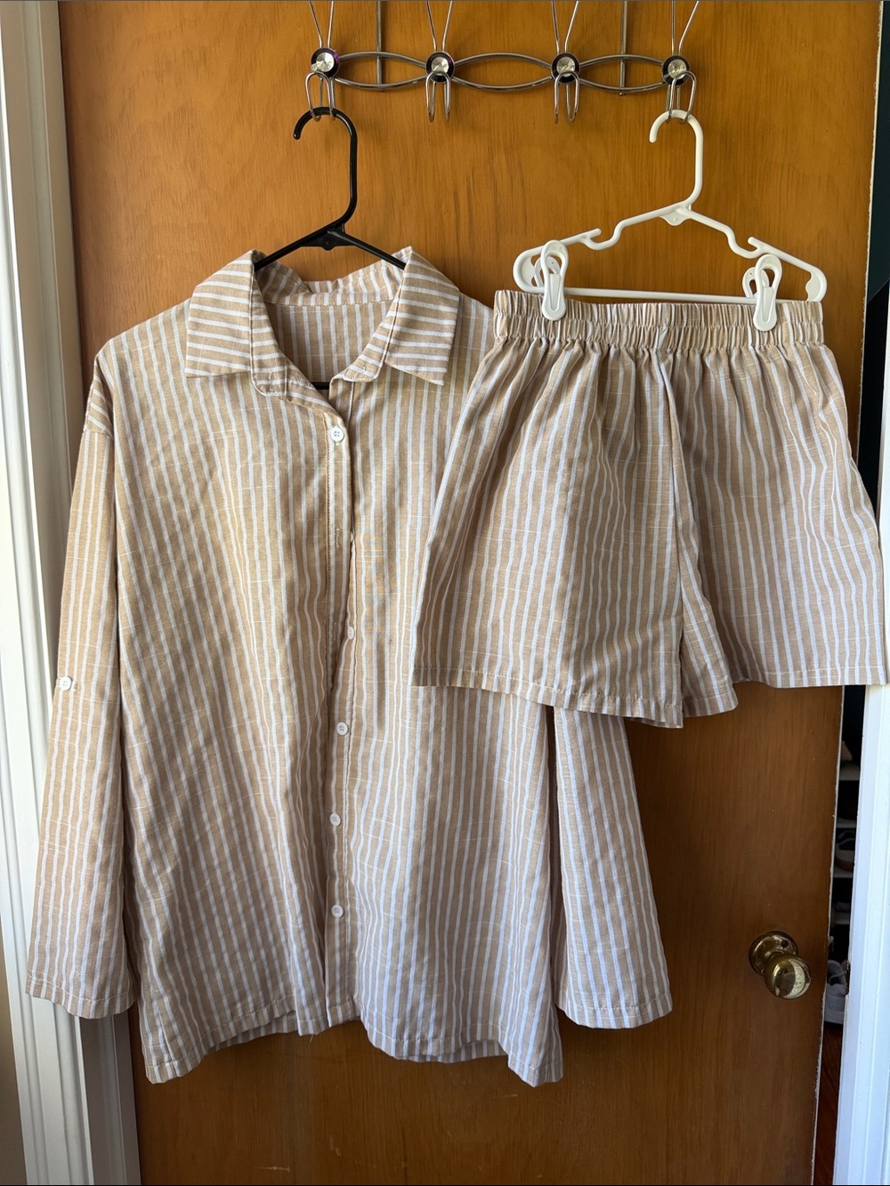 Striped Button Down & Shorts Set